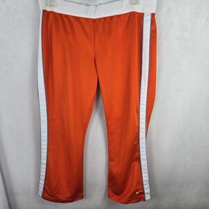 Nike VTG Girls Orange Mesh Athletic Track Pants Drawstring Elastic Waist L 12-14